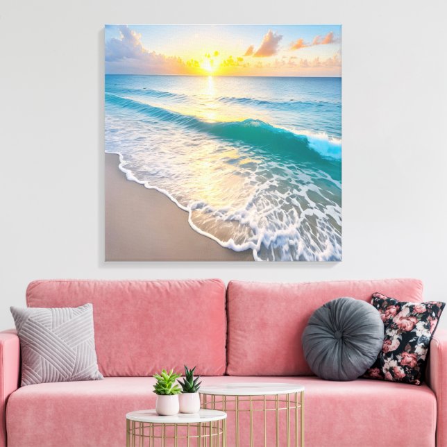 Beach Sunset Canvas Print (Insitu(LivingRoom))