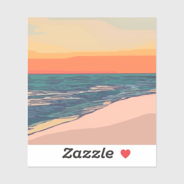 Beach Sunset Custom-Cut Vinyl Sticker (Sheet)