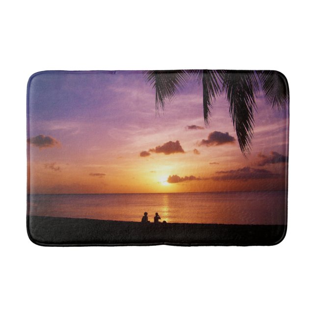 Beach Sunset Custom Personalize DIY Project Home Bath Mat (Front)