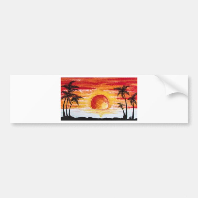 Beach Sunset Custom Personalize DIY Project Home Bumper Sticker (Front)