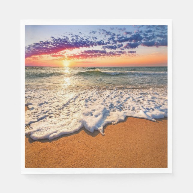 Beach Sunset Decoupage Napkin (Front)