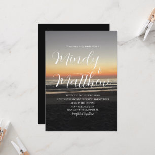Beach Sunset Down Destination Wedding Invitation