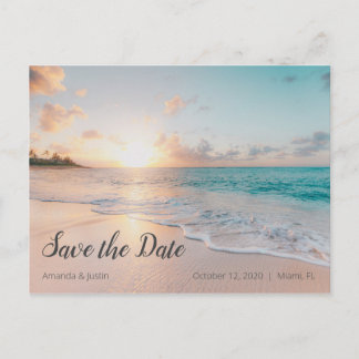 Beach Sunset Enregistrer la date Carte postale