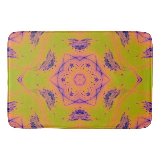 Beach Sunset Gradient Contrast Mandela Bath Mat (Front)