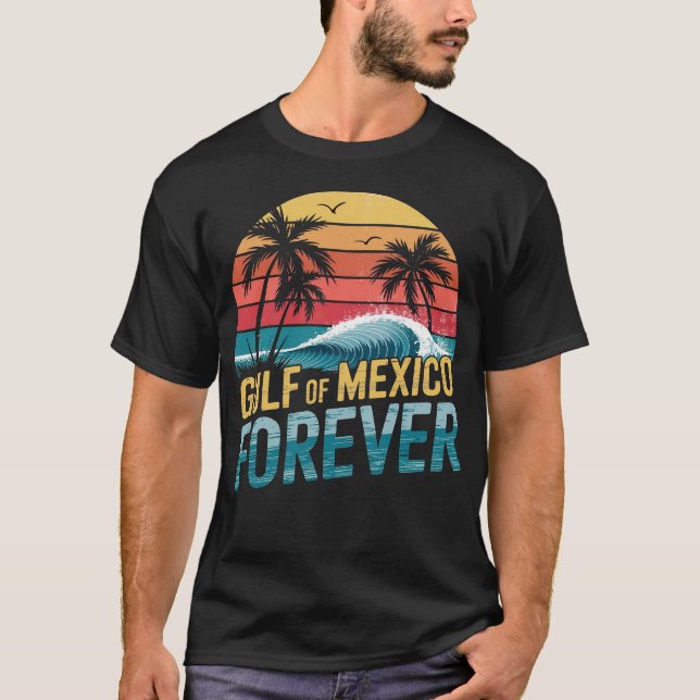 Beach Sunset Graphic Tee Gulf of Mexico T-shirt (Front)