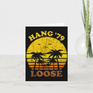 Beach Sunset Hang Loose Summer Surfing Retro Card