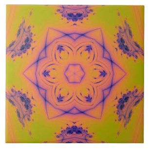 Beach Sunset High Contrast Mandela Tile