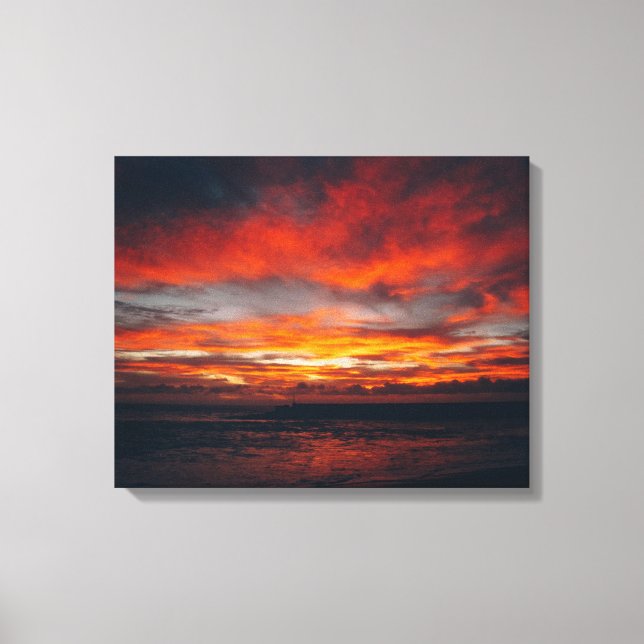 Beach sunset image on canvas print (Front)