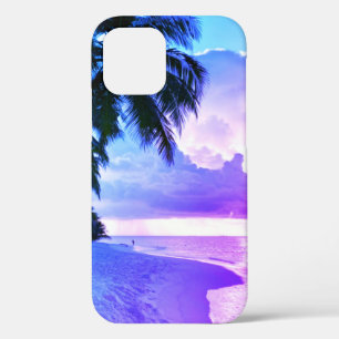 Beach Sunset ocean sand palm tree Maldives Miami iPhone 12 Pro Case