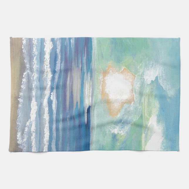 Beach Sunset Ocean Sea Surf Sun Gifts Kitchen Towel (Horizontal)