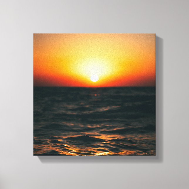 Beach sunset on canvas print (Front)