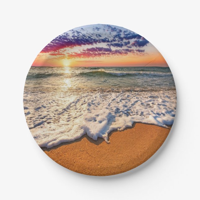 Beach Sunset  Paper Plate (Front)
