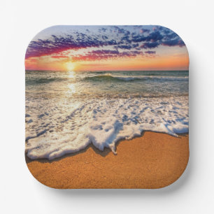 Beach Sunset  Paper Plate