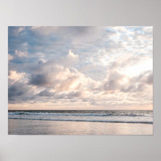 Beach Sunset Photo in San Diego, California Poster (Front)
