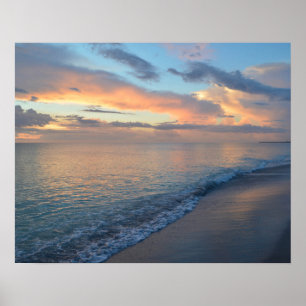 Beach Sunset Reflections On The Water Photographic Poster