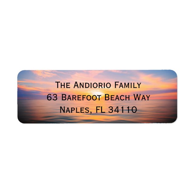 Beach Sunset Return Address Labels (Front)