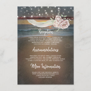 Beach Sunset Scenery Wedding Information Guest Enclosure Card
