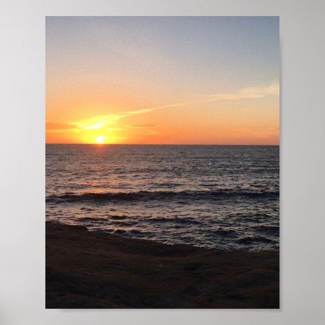 Beach Sunset Sea Photo Poster (Front)