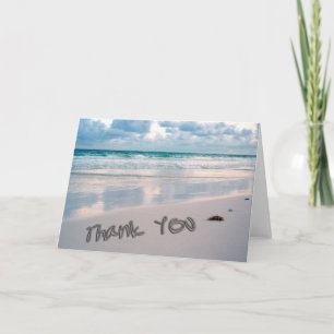 Beach Sunset Thank You Sand Writing