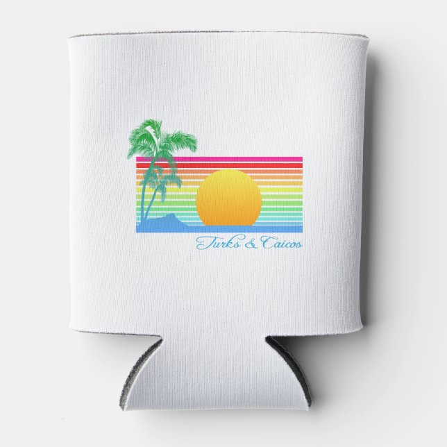 Beach Sunset Turks Caicos Can Cooler (Front)