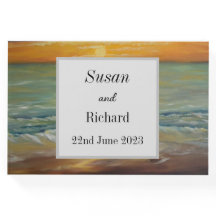 Beach sunset wedding Guest Book