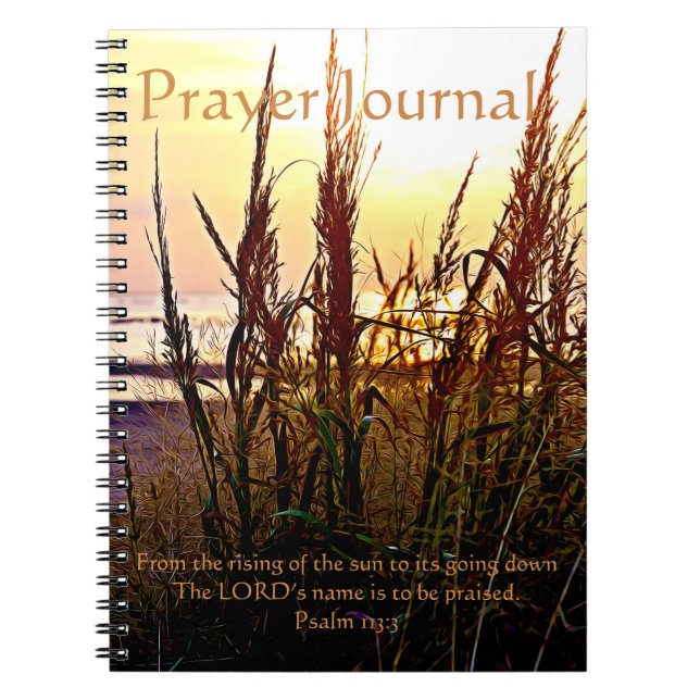Beach Sunset Wild Grass Prayer Journal (Front)
