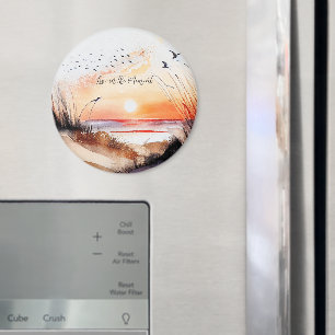 Beach Sunset with Birds Magnet