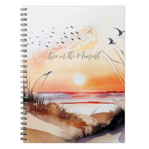 Beach Sunset with Birds Notebook