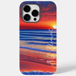 Beach Sunset with Personalized Name Case-Mate iPhone 14 Pro Max Case