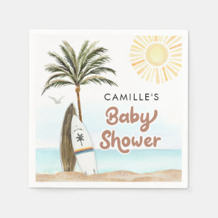 Beach Surf Baby Shower Paper Napkin
