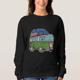 Beach Surf Board Van Surfer 60s Summer Vacation Re Sweatshirt