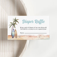 Beach Surf Boards Diaper Raffle Baby Shower
