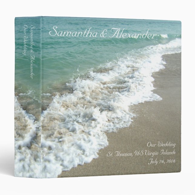 Beach Surf Destination /Cruise Wedding 1.5" Binder (Front/Spine)
