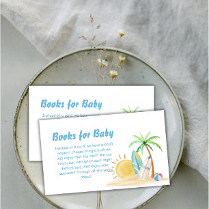 Beach Surf Sun Palm Tree Books For Baby Shower Enclosure Card