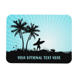 Beach Surfer custom text magnet