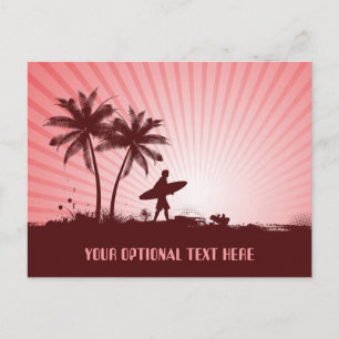 Beach Surfer custom text postcard