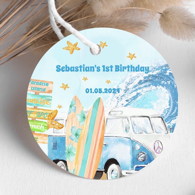 Beach Surfing Birthday Party Favour Tags (Creator Uploaded)