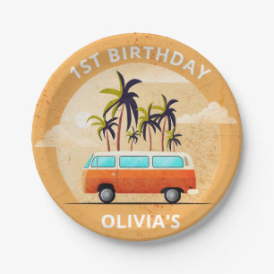 Beach Surfing Birthday Party Paper Plates