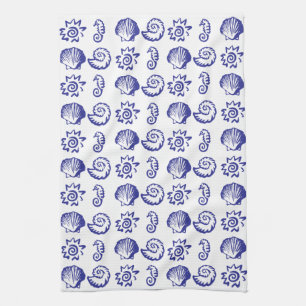 Beach symbols kitchen towel