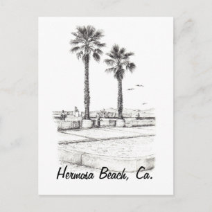 Beach Tennis, Hermosa Beach, Ca. Postcard