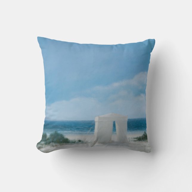Beach Tent 2012 Throw Pillow (Front)
