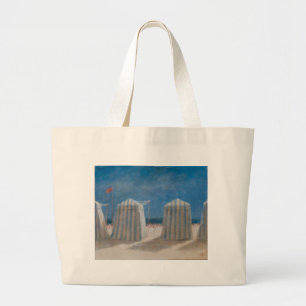 Beach Tents Brittany 2012 Large Tote Bag