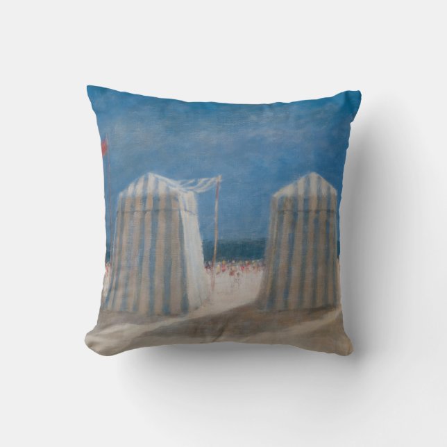 Beach Tents Brittany 2012 Throw Pillow (Front)