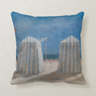 Beach Tents Brittany 2012 Throw Pillow