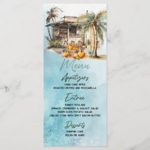 Beach Thanksgiving Flat Menu