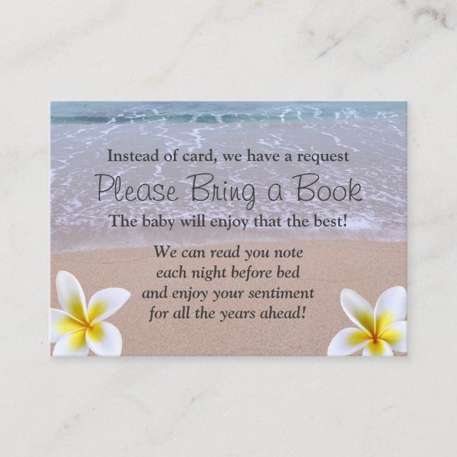 Beach Theme Baby Shower Bring a Book Request Enclosure Card (Front)