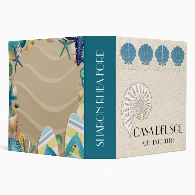 Beach Theme Binder - See Back (Background)