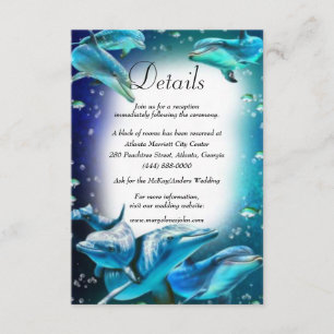 Beach Theme Dolphin Details Wedding Enclosure Card