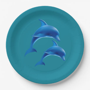 Beach Theme Dolphin Wedding Paper Plate