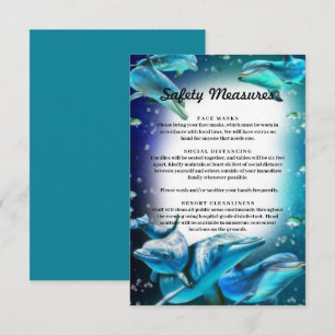 Beach Theme Dolphin Wedding Safety Measures Enclosure Card